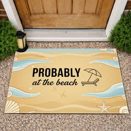 Beach Umbrella Lounge Chair Probably At The Beach - Beach Life Decor Doormat