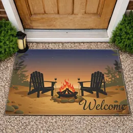 Adirondack Chairs Fire Pit Welcome - Outdoor Living Home Decor Gift Doormat