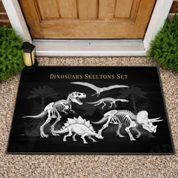 Dinosaur Skeletons Set - Prehistoric Home Decor Gift for Dino Lover Doormat