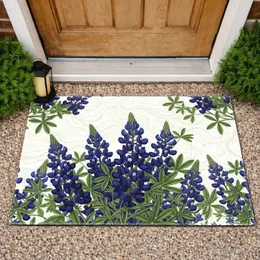 Texas Bluebonnet Flora Tapestry Cream Background - Home Decor Gift for Plant Lover Doormat