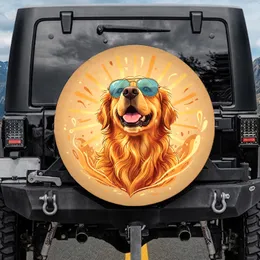 Golden Retriever Dog Aviator Sunglasses with Sun Rays - Dog Lover Gift for Dog Owners Spare Tire Cover