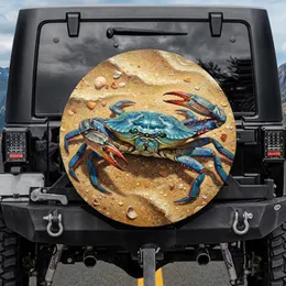 Blue Crab Sandy Beach - Coastal Decor Gift for Beach Lovers Spare Tire Cover