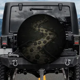 Animal Paw Prints Forest Trail - Adventure Gear for Outdoor Explorer Spare Tire Cover