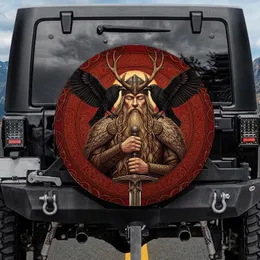 Nordic Deity Ravens Sword Knotwork - Mythology Fan Gift for Adventure Seeker Spare Tire Cover