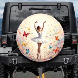Tutu Ballerina Pointe Dance Confetti Butterflies - Car Decor Gift Spare Tire Cover