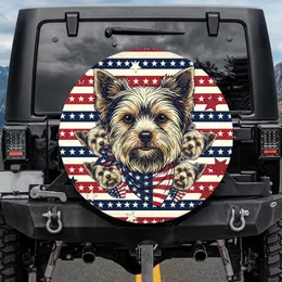 Yorkie Stars and Stripes Bandana - Independence Day Pet Lover Gift Spare Tire Cover