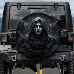 Ancient Sorrowful Stone Face Dark Drapery - Gothic Decor Gift Spare Tire Cover