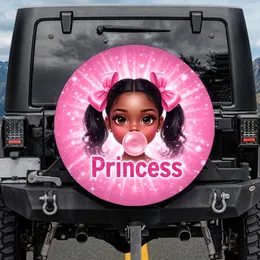 Girl Princess Shiny Bow Bubblegum - Car Decor Gift for Young Girls Spare Tire Cover