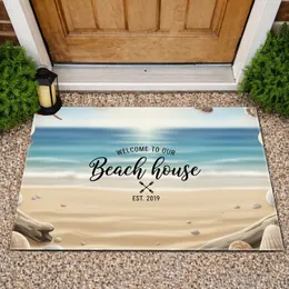 WELCOME TO OUR Beach House Oars Seashell Custom Year - Home Decor Coastal Living Gift Doormat