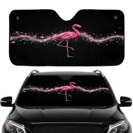 Fuchsia Pink Flamingo Sparkling Glitter Bokeh - Celebratory Wildlife Gift Car Sunshade