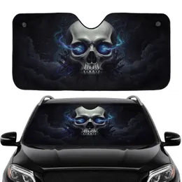 Polished Bone Skull Iridescent Eyes - Dark Fantasy Art Gift Car Sunshade