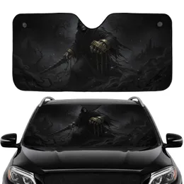 Terrifying Grim Reaper Cloaked Figure Brass Knuckles Blade Skull Chains 'GAME OVER' - Gothic Collector Gift Car Sunshade