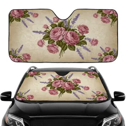 Antiqued Beige Gold Roses Lavender Rococo Floral - Car Interior Upgrade Car Sunshade