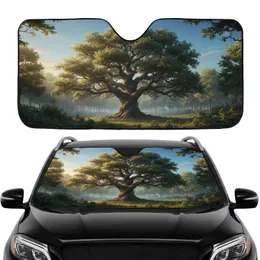 Majestic Ancient Oak Tree Lush Verdant Forest - Car Interior Road Trip Travel Accessory Car Sunshade