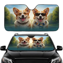 Pembroke Welsh Corgi Dogs Eyeglasses Sunglasses Scenic Drive - Road Trip Gift for Corgi Lovers Car Sunshade