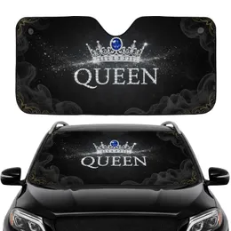 Royal Diamond Sapphire Crown QUEEN Stardust Baroque Damask Car Interior Upgrade Car Sunshade