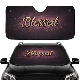 Blessed Script Rose Gold Glitter - Car Interior Upgrade Car Sunshade