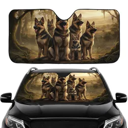 Five German Shepherds Wilderness Golden Hour - Dog Lover Road Trip Gift Car Sunshade