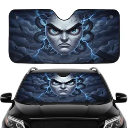 Intensely Angry Cartoon Face - Bold Statement Car Decor Gift for Enthusiasts Car Sunshade