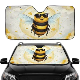 Chunky Smiling Cartoon Bee Sunglasses - Everyday Wildlife Gift for Bee Lovers Car Sunshade
