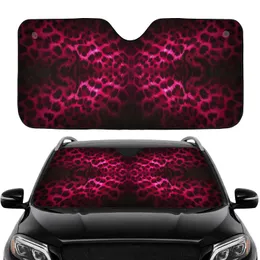 Magenta Hot Pink Leopard Print Fur - Wildlife Lover Gift Car Sunshade