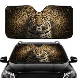 Golden Tan Leopard Fur Rosettes Black Spots - Wildlife Lover Gift Car Sunshade