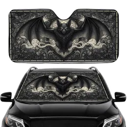 Gothic Bat Filigree Crest Stained Glass Floral - Everyday Travel Gift Car Sunshade