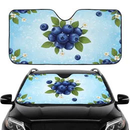 Juicy Blueberries Green Leaves Delicate Flowers - Botanical Garden Gift Car Sunshade