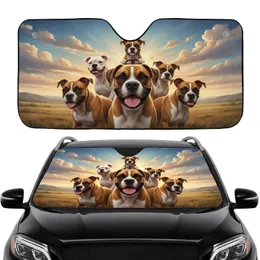 Dynamic Boxer Dogs Golden Hour Adventure - Pet Owner Road Trip Gift Car Sunshade