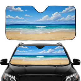 Sun-Drenched Beach Turquoise Ocean Waves - Travel Essentials Car Sunshade