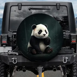 Thoughtful Baby Panda Forest Scene - Wildlife Lover Gift Spare Tire Cover