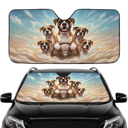 Boxer Dogs Steering Wheel Ride - Dog Lover Gift Car Sunshade