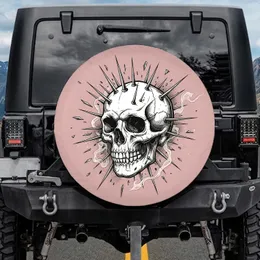 Skull Spikes Shattered Geometric Punk Rock Vehicle Decor - Car Enthusiast Gift Spare Tire Cover