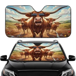 Sunglasses Longhorn Cows Road Trip Fun - Farmhouse Decor Gift for Cow Lover Car Sunshade