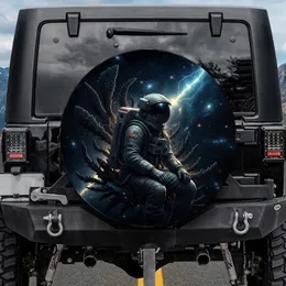 Astronaut American Flag Cosmic Expanse - Road Trip Adventure Gift Spare Tire Cover