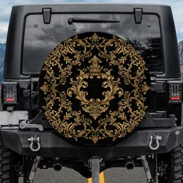Regal Gold Crest Acanthus Scrollwork Filigree Cartouche Car Decor Gift Spare Tire Cover