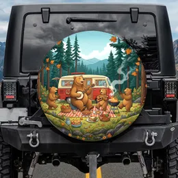 Woodland Bears Picnic Camper Van - Road Trip Camping Adventure Gift Spare Tire Cover