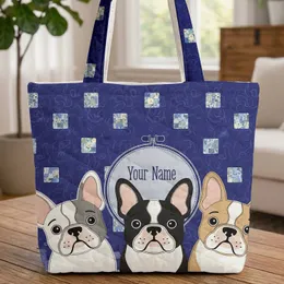 French Bulldog Trio - Everyday Carry Gift for French Bulldog Owners Quilted Tote Bag