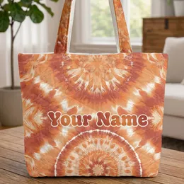 Continuous Fluid Tie-Dye Mandala Organic Swirls Bubble Letters Everyday Carry Gift Quilted Tote Bag