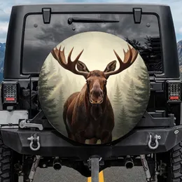 Majestic Moose Antlers Forest Landscape - Wildlife Lover Outdoor Gift Spare Tire Cover