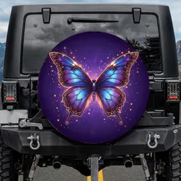 Golden Filigree Scrollwork Butterfly Jewel - Luxury Vehicle Accent Gift Spare Tire Cover