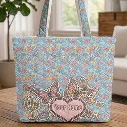 Butterflies Heart Wings Bottle Candelabra Stars - Everyday Carry Gift Quilted Tote Bag
