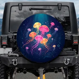 Dynamic Bioluminescent Jellyfish Deep Ocean Underwater Glow - Travel & Ocean Lover Gift Spare Tire Cover