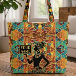 Elegant African Woman Headwrap Kuba Cloth Mosaic - Everyday Carry Gift for Women Quilted Tote Bag