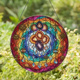 Agate Slices Crystal Prisms Moons Suns Stars Cosmic Nebula Starfield - Home Decor Gift Stained Glass Suncatcher