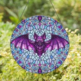 Menacing Bat Outstretched Wings Tiffany Glass - Home Decor Gift for Bat Lover Stained Glass Suncatcher