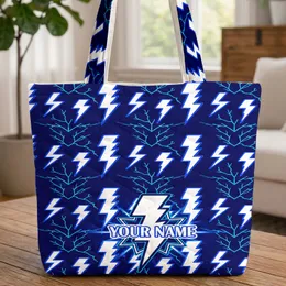 Electric Lightning Star Your Name Everyday Carry Gift Quilted Tote Bag