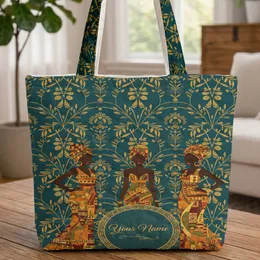 Three Women African Headwraps Botanical - Everyday Carry Gift for Women Quilted Tote Bag