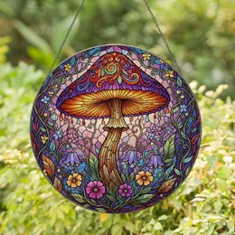 Glowing Fantasy Mushroom Bell Flowers Tiffany Glass - Enchanted Forest Home Decor Gift Stained Glass Suncatcher