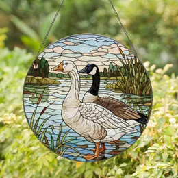 Canada Goose Light Goose Marshland - Wildlife Lover Home Decor Gift for Bird Watcher Stained Glass Suncatcher
